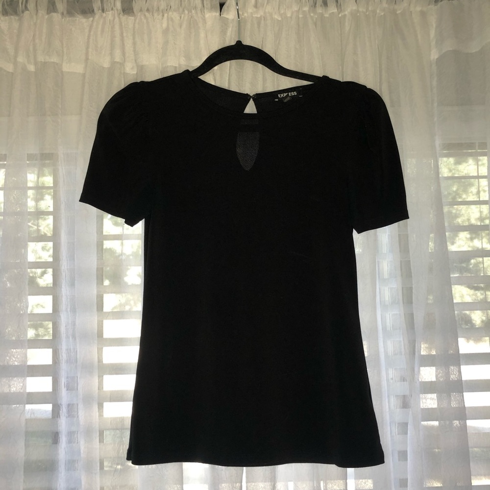 Express Puff Sleeve Black Top